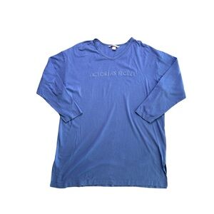 Victoria's Secret Long Sleeve Blue Night Gown